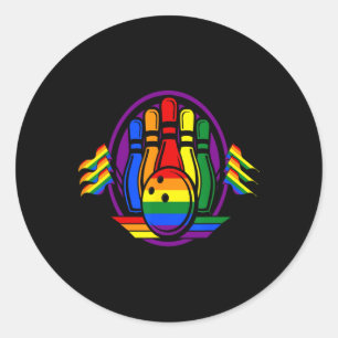 Pegatina Redonda Bandera del arcoiris en los bolos Lgbt-q Guay Orgu