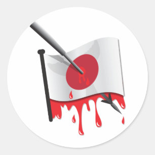 Pegatina Redonda bandera del arpón de la declaración de la