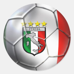 Pegatina Redonda Bandera del balón de fútbol de Italia Forza