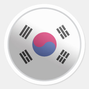 Pegatina Redonda Bandera del Círculo Glosajona de Corea del Sur