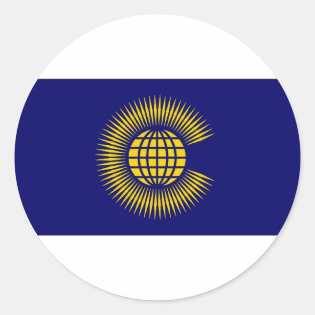 Pegatina Redonda Bandera del Commonwealth (Anverso)