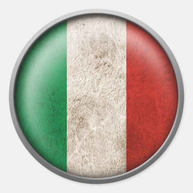 Pegatina Redonda Bandera del Disco de Italia (Anverso)