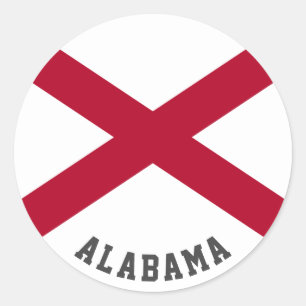 Pegatina Redonda Bandera del estado de Alabama