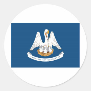 Pegatina Redonda Bandera del estado de Luisiana