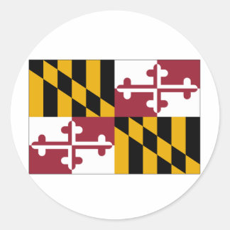 Pegatina Redonda Bandera del Estado de Maryland
