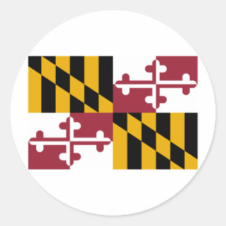 Pegatina Redonda Bandera del Estado de Maryland