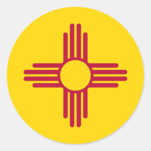 Pegatina Redonda Bandera del estado de New México