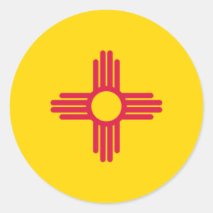 Pegatina Redonda Bandera del estado de Nuevo México