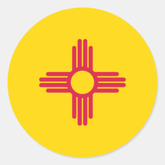 Pegatina Redonda Bandera del estado de Nuevo México