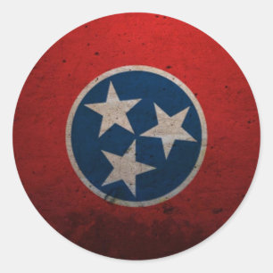 Pegatina Redonda Bandera del estado de Tennessee