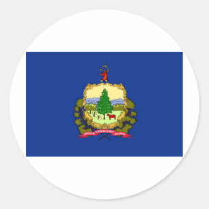 Pegatina Redonda Bandera del Estado de Vermont