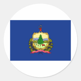 Pegatina Redonda Bandera del Estado de Vermont
