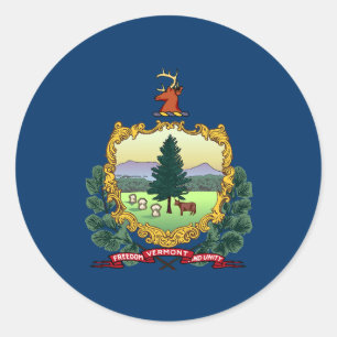 Pegatina Redonda Bandera del estado de Vermont