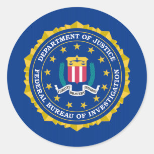 Pegatina Redonda Bandera del FBI