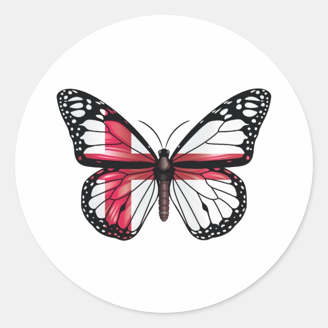Pegatina Redonda Bandera del monarca de la mariposa de Inglaterra (Anverso)