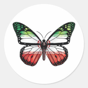 Pegatina Redonda Bandera del monarca de la mariposa de Irán