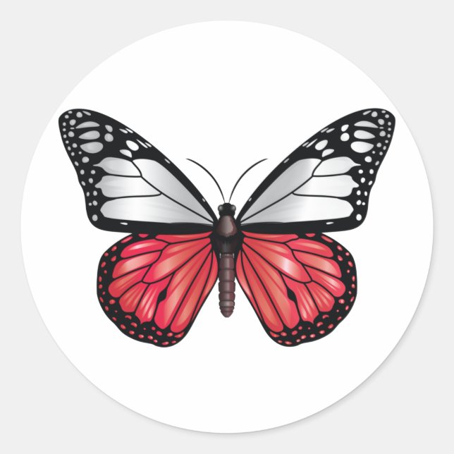 Pegatina Redonda Bandera del monarca de la mariposa de Polonia (Anverso)