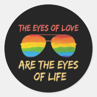 Pegatina Redonda Bandera del Movimiento Lgbtq