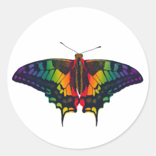 Pegatina Redonda Bandera del Orgullo Arcoiris de Filadelfia