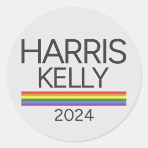 Pegatina Redonda Bandera del Orgullo Arcoíris LGBTQ Harris Kelly 20