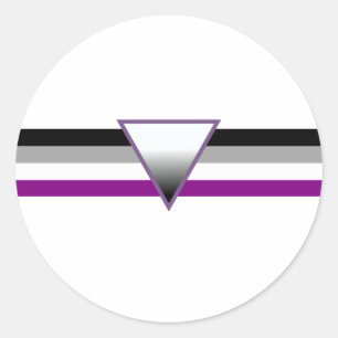 Pegatina Redonda Bandera del Orgullo Asexual