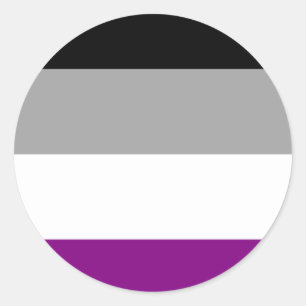Pegatina Redonda Bandera del Orgullo Asexual