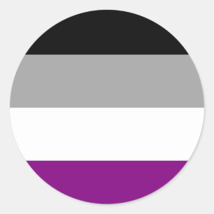Pegatina Redonda Bandera del Orgullo Asexual