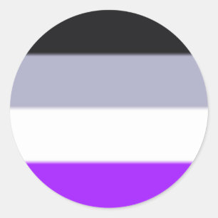 Pegatina Redonda Bandera del orgullo asexual caído
