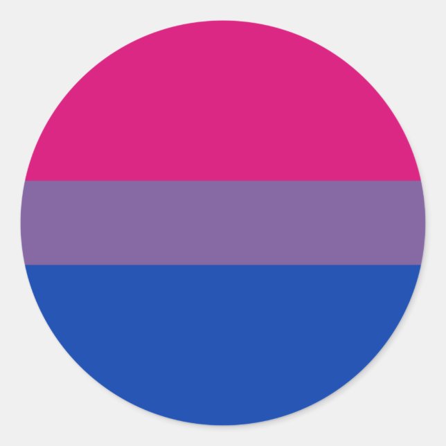 Pegatina Redonda Bandera del Orgullo Bisexual (Anverso)