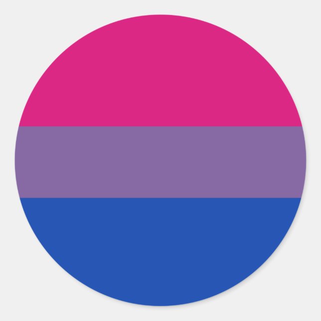 Pegatina Redonda Bandera del Orgullo Bisexual (Anverso)