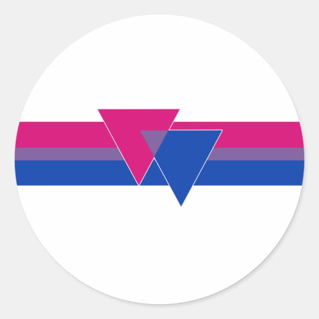 Pegatina Redonda Bandera del Orgullo Bisexual (Anverso)