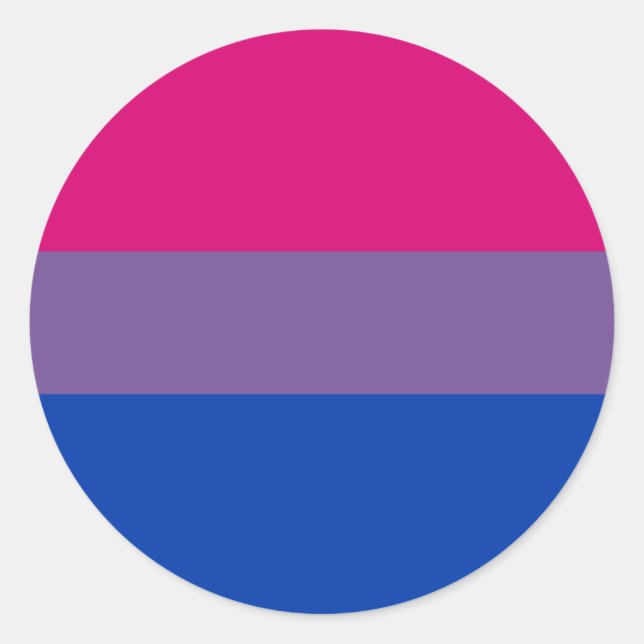 Pegatina Redonda Bandera del Orgullo Bisexual (Anverso)
