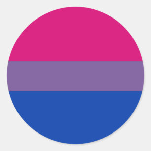 Pegatina Redonda Bandera del Orgullo Bisexual