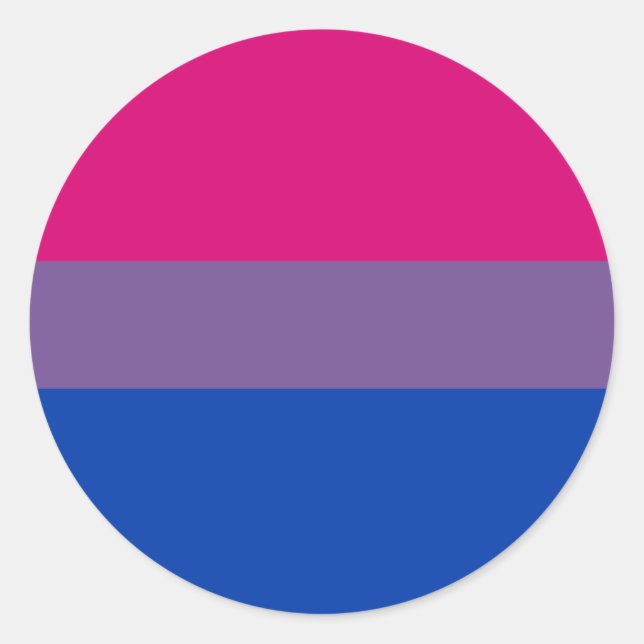 Pegatina Redonda Bandera del Orgullo Bisexual (Anverso)