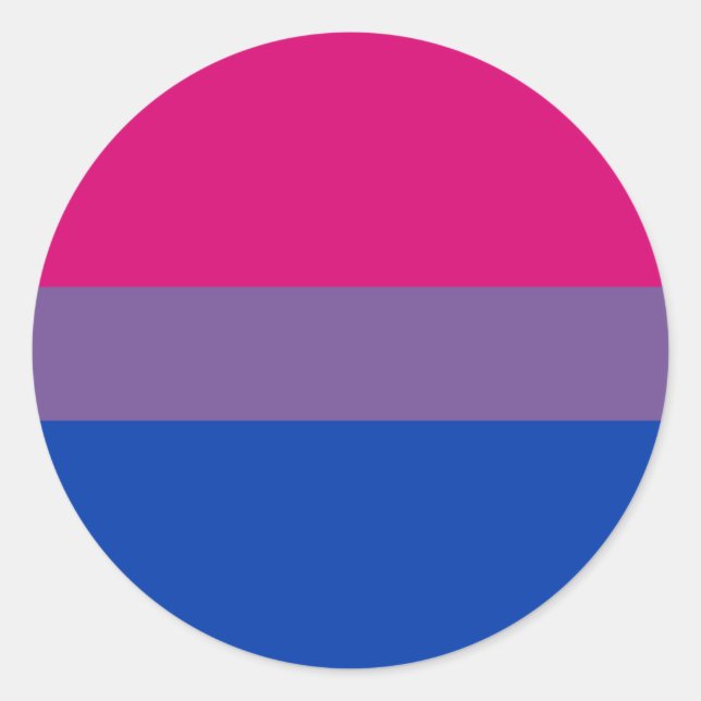 Pegatina Redonda Bandera del Orgullo Bisexual (Anverso)
