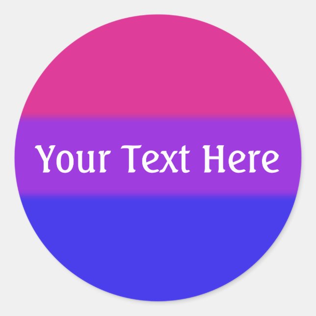 Pegatina Redonda Bandera del Orgullo Bisexual Caída (Anverso)
