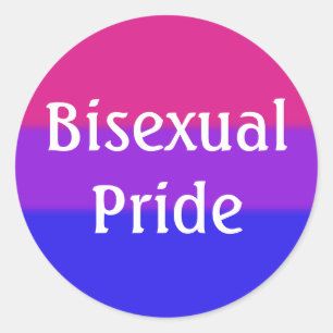 Pegatina Redonda Bandera del Orgullo Bisexual Caída