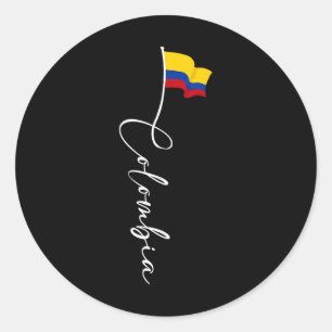 Pegatina Redonda Bandera del Orgullo de Colombia Bandera Nacional d