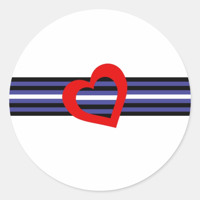 Pegatina Redonda Bandera del Orgullo de Cuero (Anverso)