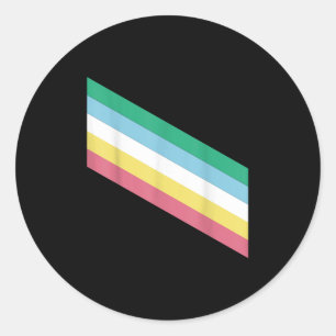 Pegatina Redonda Bandera del Orgullo de Discapacidad del Orgullo Lg