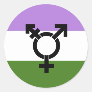 Pegatina Redonda Bandera del Orgullo de Género