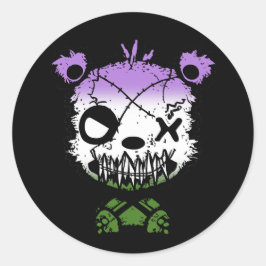 Pegatina Redonda Bandera del Orgullo de Género de gótico