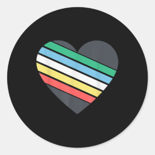 Pegatina Redonda Bandera del Orgullo de la Discapacidad Julio Mes A