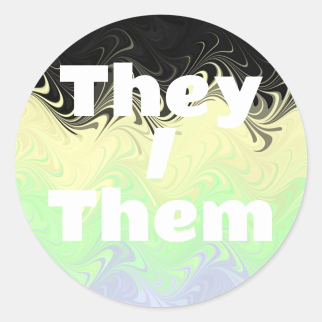 Pegatina Redonda Bandera del orgullo de personalizable Pronoun Groo (Anverso)