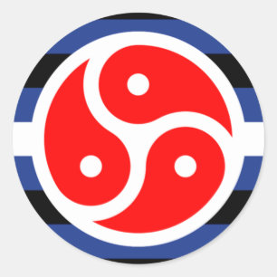 Pegatina Redonda Bandera del Orgullo de Práctica del Cuero