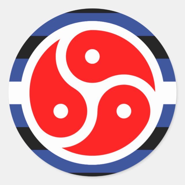 Pegatina Redonda Bandera del Orgullo de Práctica del Cuero (Anverso)