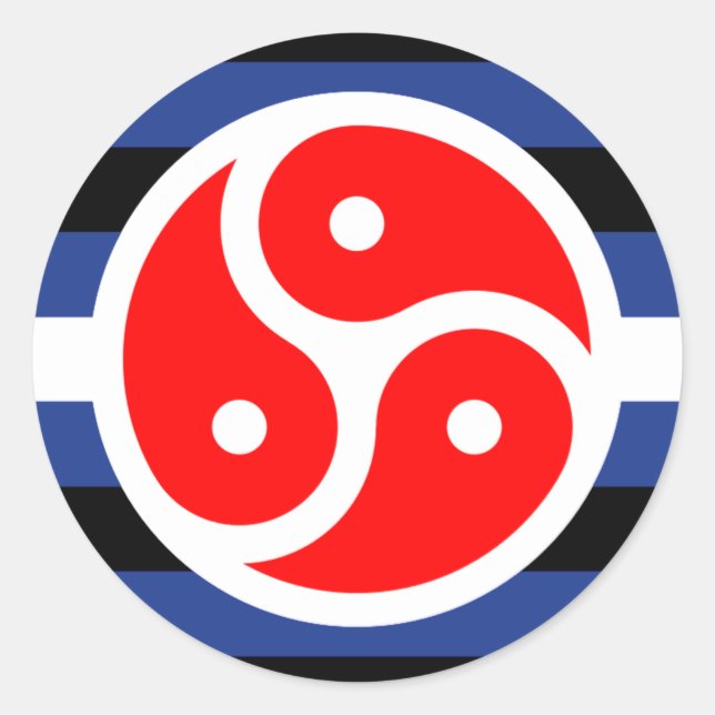 Pegatina Redonda Bandera del Orgullo de Práctica del Cuero (Anverso)