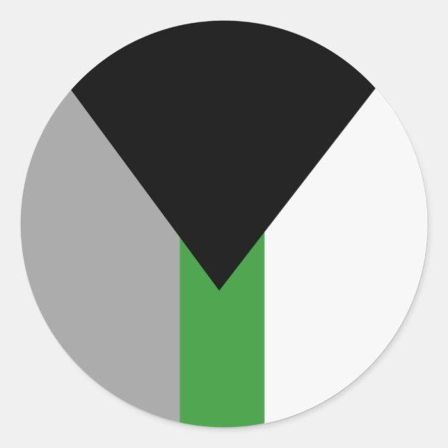 Pegatina Redonda Bandera del Orgullo Demiromántico (Anverso)