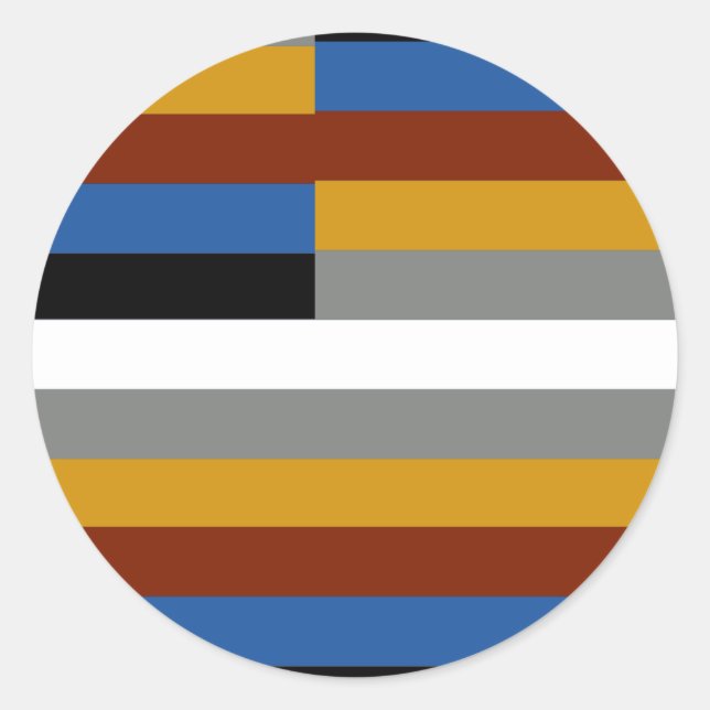 Pegatina Redonda Bandera del Orgullo Gay (Anverso)