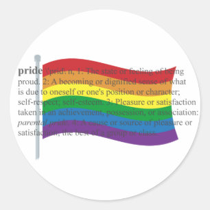 Pegatina Redonda Bandera del orgullo gay